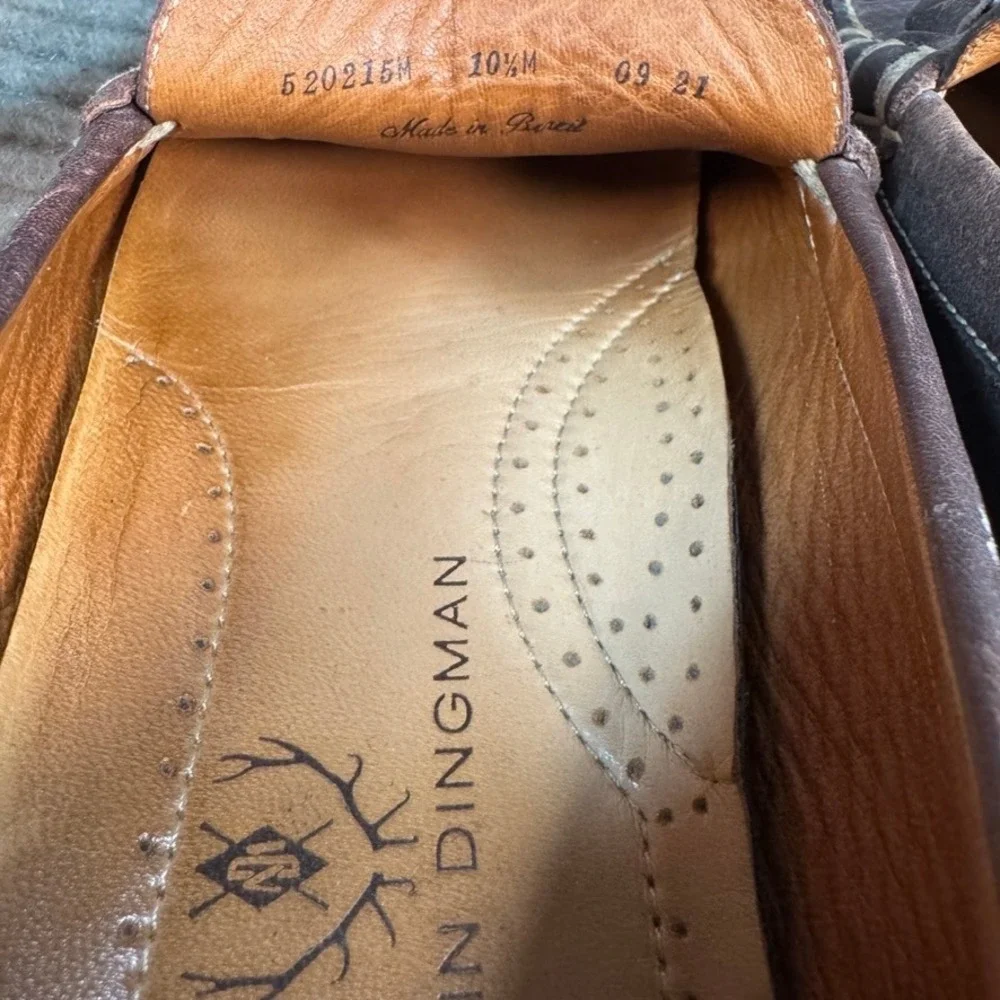 Martin Dingman Mens Brown Leather Bit Loafers Dress Shoes Size 10.5 M